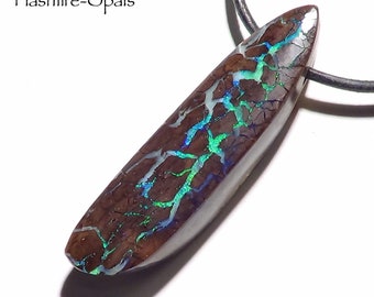 57.5 cents! Giant Koroit Gem Opal Pendant GREEN/TURQUOISE VEINS