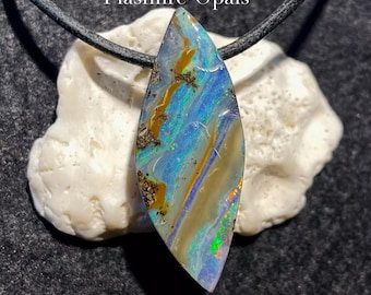 54.3ct! Natural Boulder Opal Pendant Red GOLD-GREEN/TURQUOISE