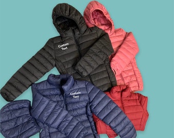 Customizable Ultra-Light Puffer: 650 Fill, Secure-Zip Pockets, Detachable Hood - Trendy, Packable, Water-Repellent Nylon for Stylish Warmth!