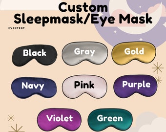 Custom Eye Mask, Sleeping Mask, Bachelorette Party Gift, Bridesmaid Gift, Personalized sleeping mask, Adjustable Strap, Silk Eye Mask