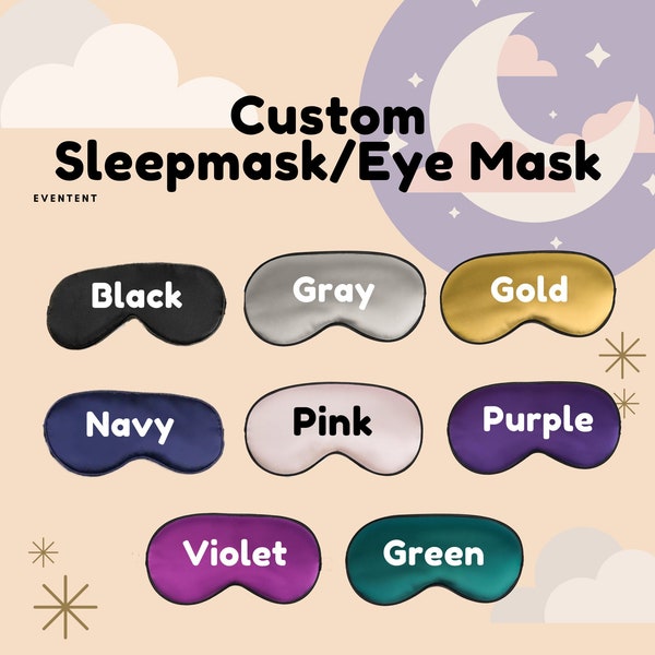 Custom Eye Mask, Sleeping Mask, Bachelorette Party Gift, Bridesmaid Gift, Personalized sleeping mask, Adjustable Strap, Silk Eye Mask