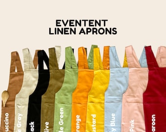 FREE Linen Scrunchy| Unisex Aprons| Custom aprons| Japanese Style| Cross-back Aprons| Multipurpose Aprons| 100% Linen, Linen aprons