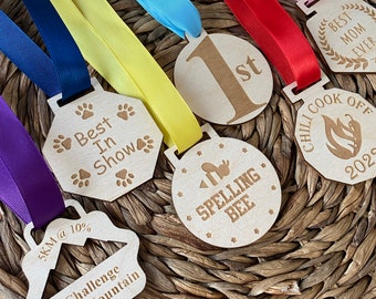 Custom Wooden Medals | Wooden Awards | Custom Awards | Sport Medals | Running | Climbing | Chili Cook off | Compete Awards | School Awards