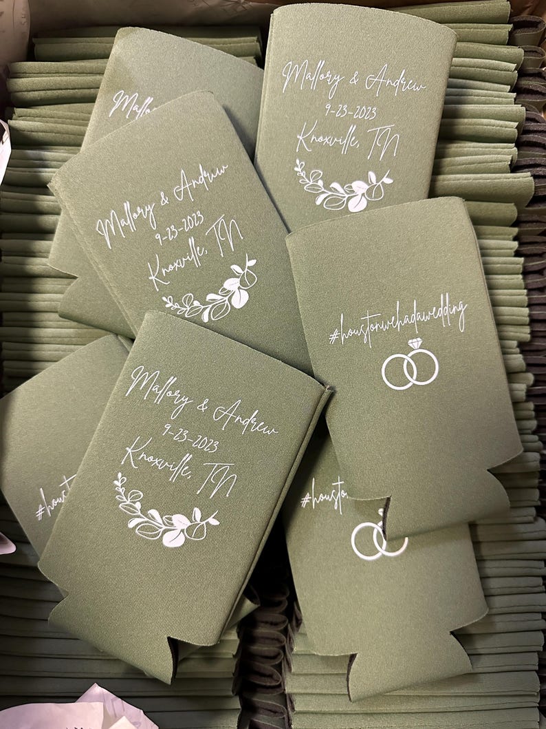 Personalized Can Coolers, Party Favors, Wedding Favors, Bridal Party, Groomsman gift, Beach Party favors, vacation trip favors, Promo favors image 15