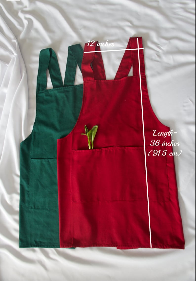 FREE Linen Scrunchy Unisex Aprons Custom aprons Japanese Style Cross-back Aprons Multipurpose Aprons 100% Linen, Linen aprons image 9