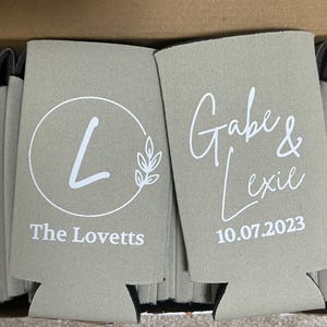 Personalized Can Coolers, Party Favors, Wedding Favors, Bridal Party, Groomsman gift, Beach Party favors, vacation trip favors, Promo favors image 14