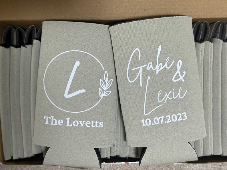 Personalized Can Coolers, Party Favors, Wedding Favors, Bridal Party, Groomsman gift, Beach Party favors, vacation trip favors, Promo favors image 14