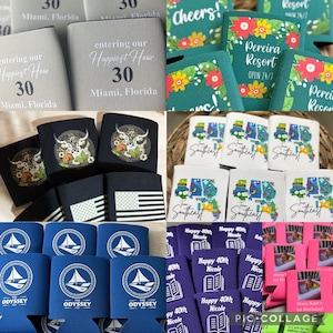 Personalized Can Coolers, Party Favors, Wedding Favors, Bridal Party, Groomsman gift, Beach Party favors, vacation trip favors, Promo favors image 4