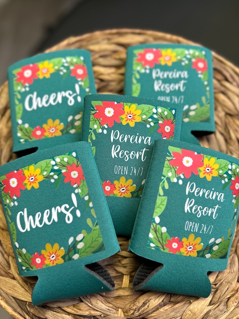 Personalized Can Coolers, Party Favors, Wedding Favors, Bridal Party, Groomsman gift, Beach Party favors, vacation trip favors, Promo favors image 12