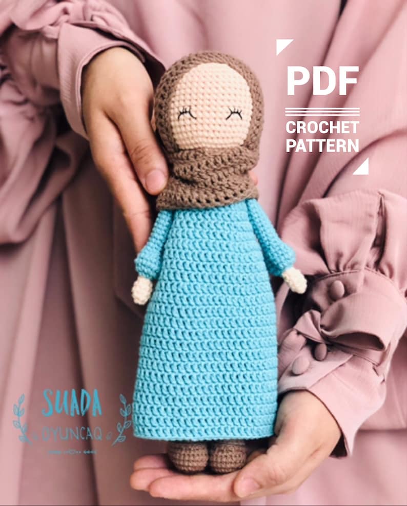 Crohet pattern hijab doll ,amigurumi doll,muslim toys image 1