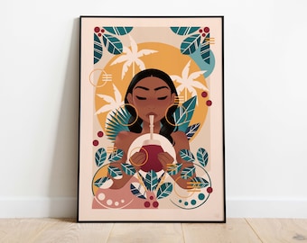 Mate Núñez - Poster Beno Meli / Print / Walldecor / Dominican Mexican Brazil Argentinia / Illustration  / Art / Caribbean Christmas Tea