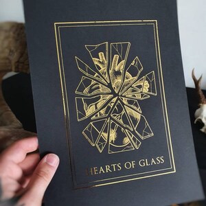 Hearts Of Glass - Black - Gold or Silver Foil Print