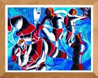 Life Figures Abstract ~ Abstract Art Artistic Print by T. Whitley Abstract Human Figures Original Art Print of Abstract Art Self Portrait