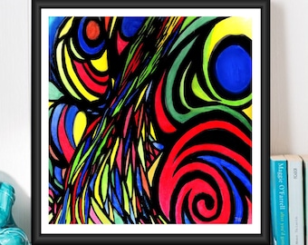 Color Swirl Abstract ~ Abstract Art Artistic Print by T. Whitley Abstract Color Swirls Original Art Print of Abstract Art Stained Glass Art