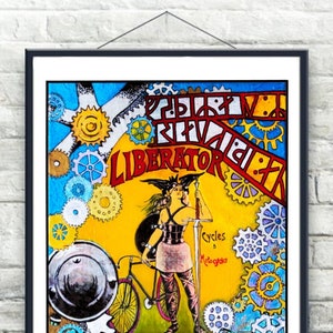 Liberator Bicycle Valkyrie ~ Art Nouveau Style  Ad Inspired Art Artistic Print by T. Whitley Viking Wall Poster Norse Runes Bicycle Art Art