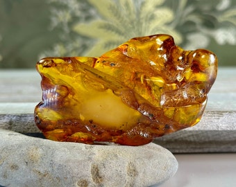 Natural Amber Stone, Baltic Amber, Worry Stone, Stress Relief Gift, Amber Fossil, Anxiety Relief, Energy Protection