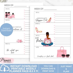 Instant Download Printable Weekly Planner Page 8.5x11-WPPG001