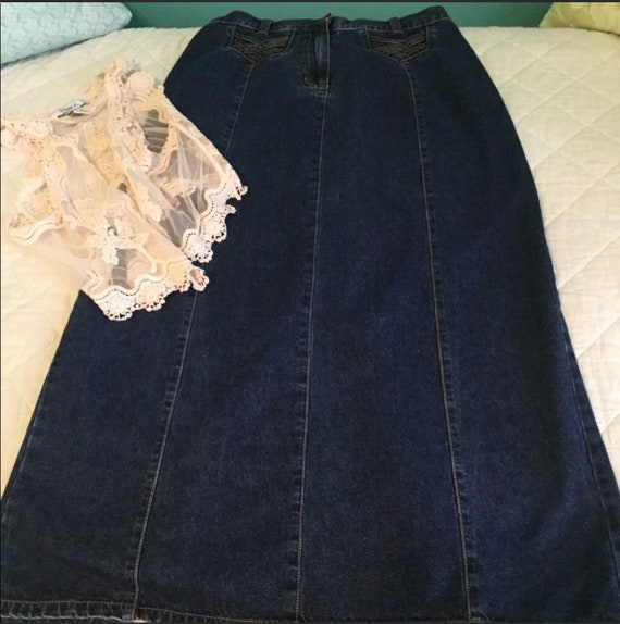Vintage Bill Blass Maxi Denim Skirt
