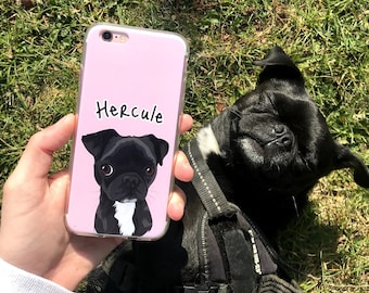 CUSTODIA PER TELEFONO PERSONALIZZATA - Cartoon Pet Portrait Print On Phone Case per iPhone e Samsung