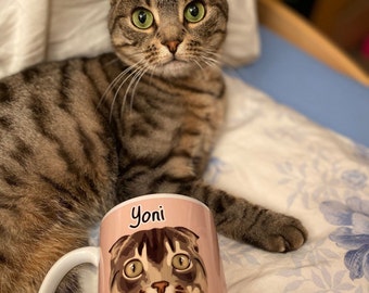CUSTOM MUG - Cartoon Pet Portrait Print On Mug 11oz