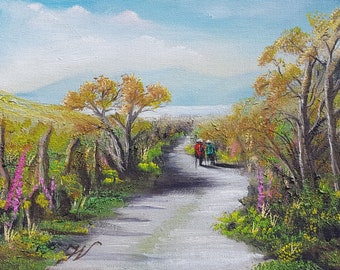 Hiking | The Wicklow Way, County Ireland | Original Oil Painting by Frances Verschoyle 12"x10"