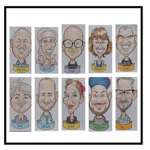 Caricature Wedding table place cards afbeelding 1