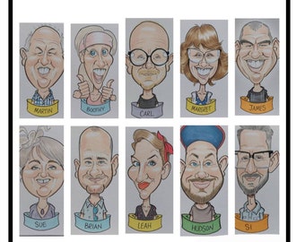 Caricature Wedding table place cards