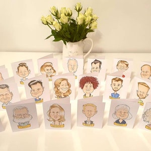 Caricature Wedding table place cards afbeelding 3