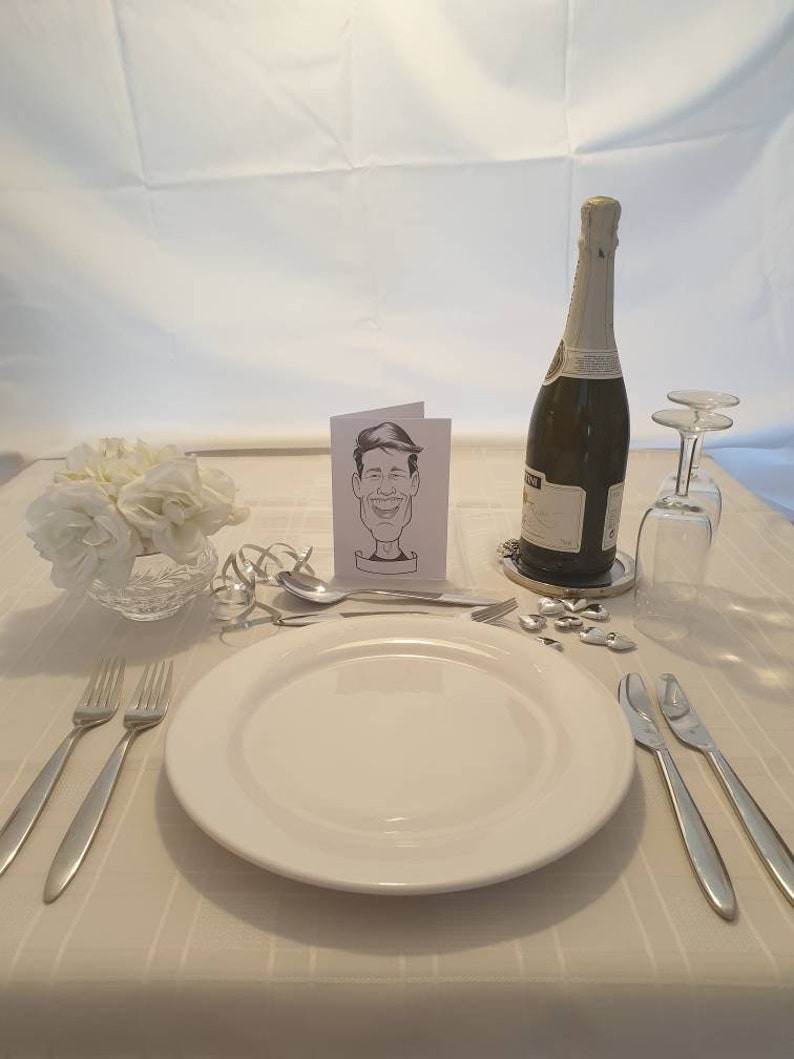 Caricature Wedding table place cards afbeelding 6