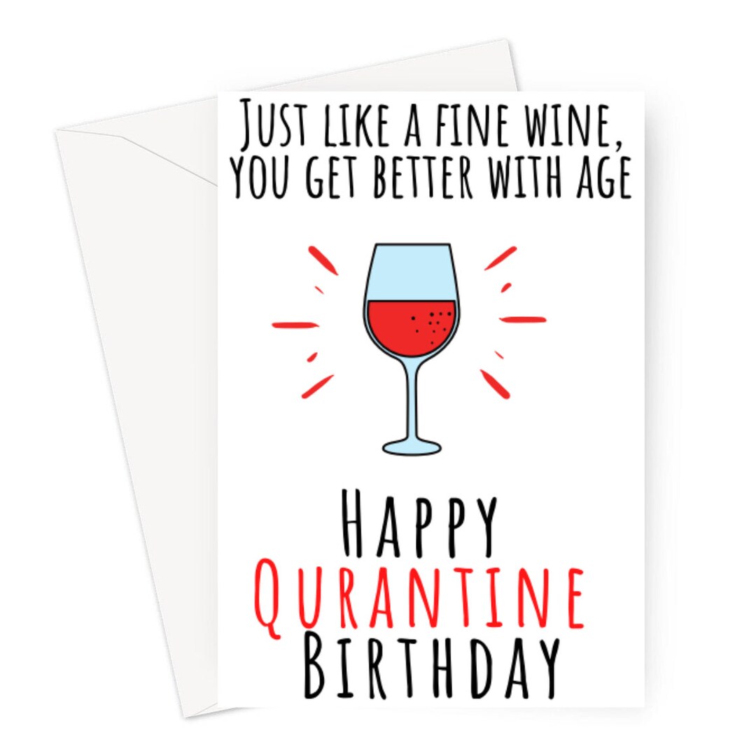 Happy Quarantine Birthday Card Printable, Social Distancing Card, Funny ...