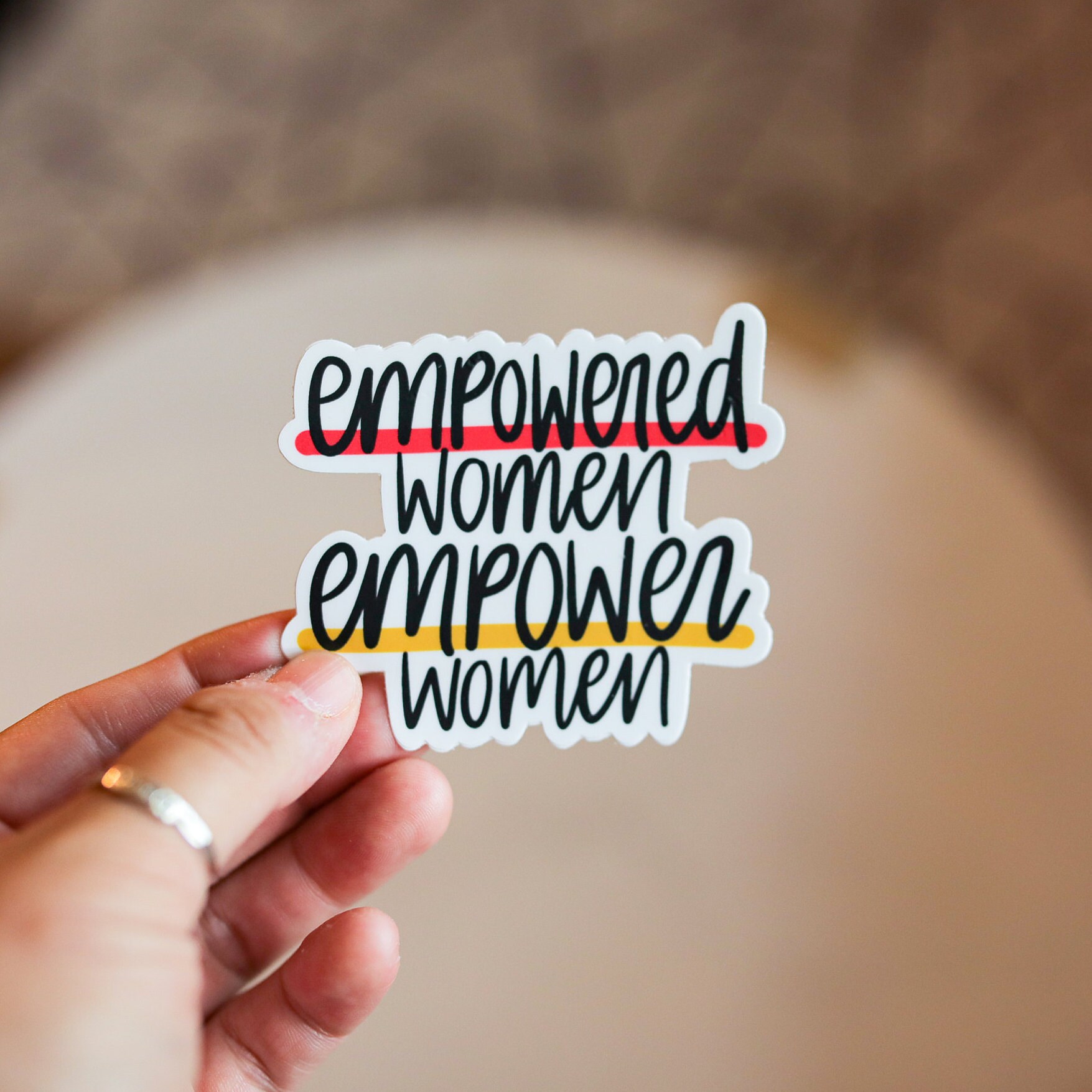 empowered women, empower women sticker | feminist laptop vinyl sticke…