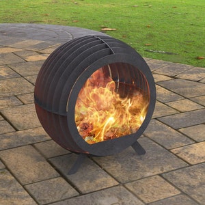 Sphere Fire Ball with legs, Digital product, files DXF, SVG for CNC, Plasma, Laser, Waterjet. FirePit, Metal Decoration, Garden Fireplace