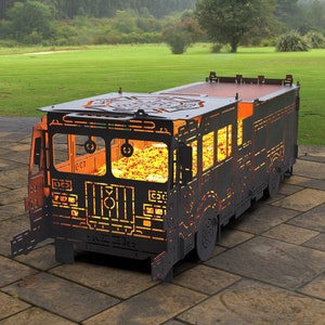 Feuerwehrauto, Motor, Feuerstelle, digitales Produkt, Dateien DXF, SVG für Cnc, Laser,Plasma. Bbq, Grill, Mangal, Barbeque, Collapsible, Feuerwehrmann