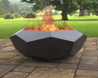 Volumetric Hexagon Fire Pit V3, Digital product, files DXF, SVG for cnc, Plasma, Laser. FirePit Metal Art, Metal Decoration Garden Fireplace