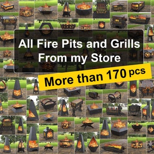 All my works, complete Package, Digital goods, files DXF, SVG for CNC, Plasma, Laser, Waterjet. FirePit, grill, bbq