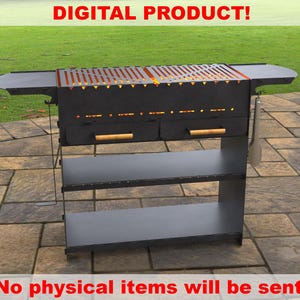 Collapsible grill with an ashtray, Digital goods, files DXF, SVG for CNC, Plasma, Laser. Bbq, Grill, Mangal, Barbecue, Collapsible FirePit