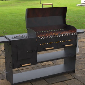 Parrilla moderna plegable con estufa, Productos digitales, archivos DXF, SVG para CNC, Plasma, Láser. Barbacoa, Parrilla, Mangal, Barbacoa, Brasero Plegable imagen 3