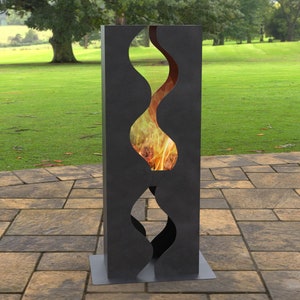 Chimnea Wave Fire Pit, Digital product, files DXF, SVG for CNC, Plasma, Laser, Waterjet. FirePit, Metal Art, Metal, Garden Fireplace