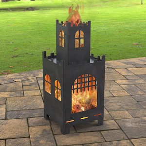 Castle Fire Pit, Digital product, files DXF, SVG for CNC, Plasma, Laser, Waterjet. FirePit, Metal Art, Metal Decoration, Garden Fireplace