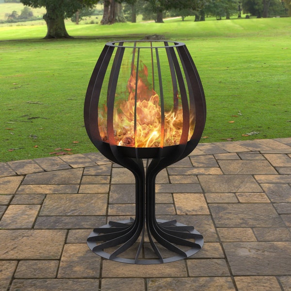 Wineglass 59" Fire Pit, Digital product, files DXF, SVG for CNC, Plasma, Laser, Waterjet. FirePit, Metal Art, Decoration, Garden Fireplace