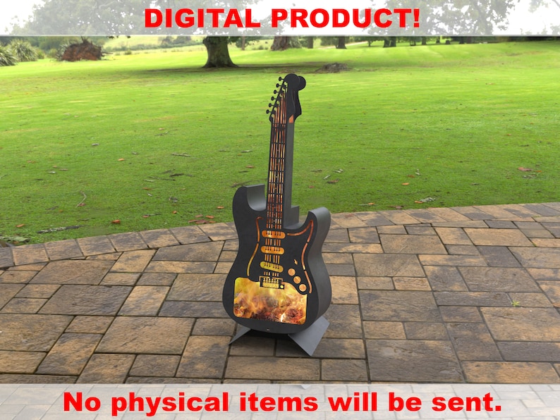 Electric Guitar Fire Pit H42'' Digital Product Files Etsy