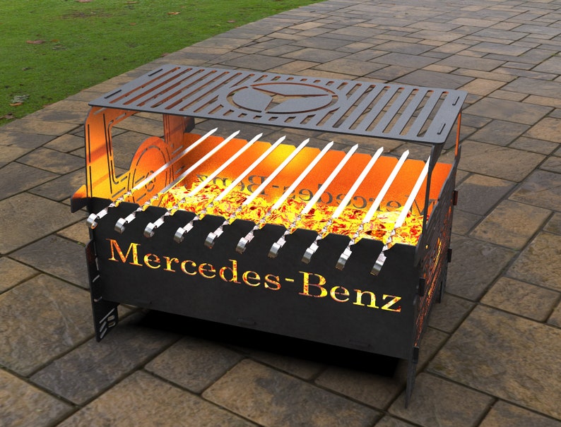 car Mangal Collapsible FirePit Gelandewagen Fire Pit SVG for CNC Bbq Grill Digital product Barbecue files DXF Laser Plasma