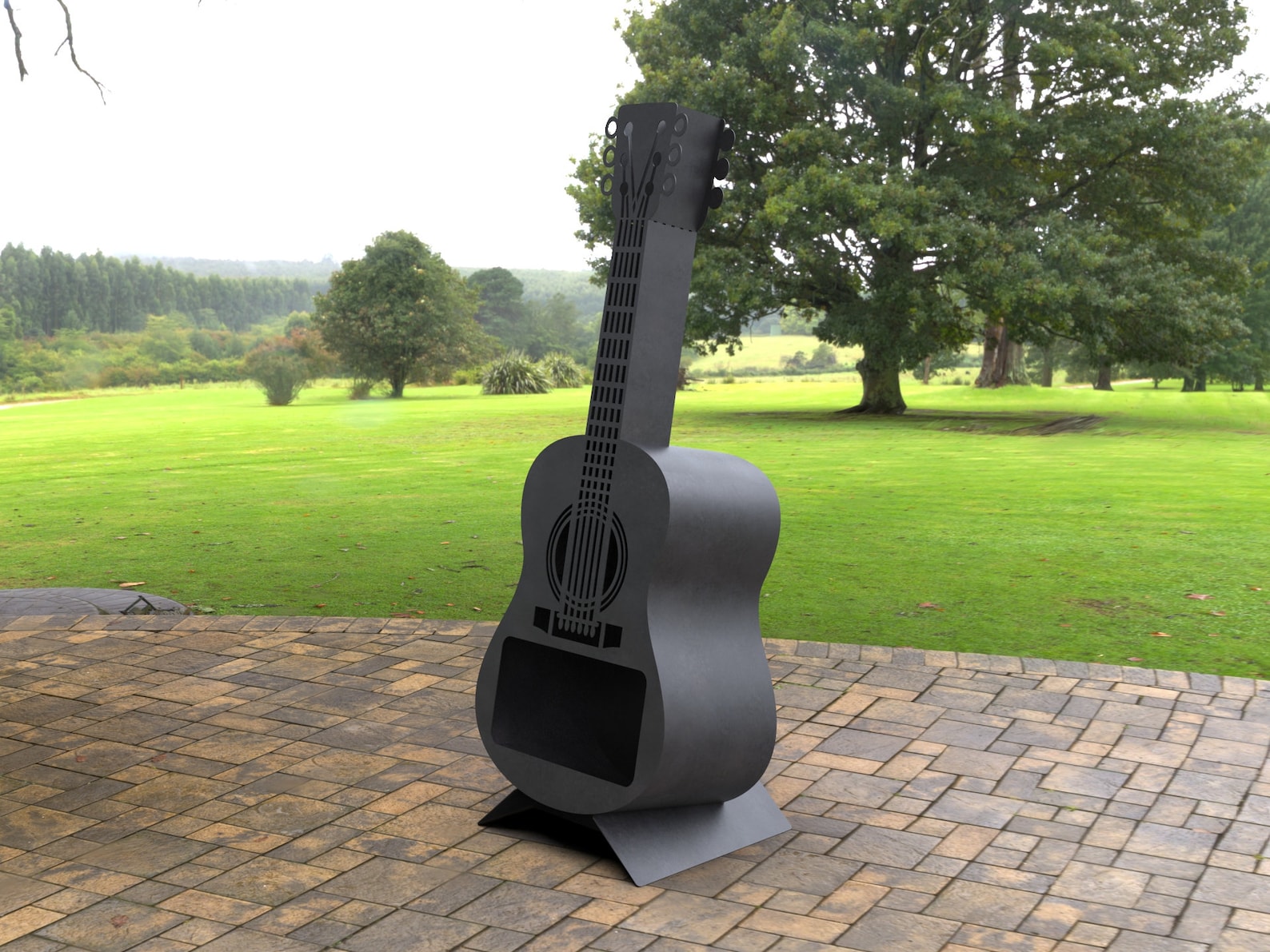 Guitar Fire Pit H62, Digital Product, Files DXF, SVG for CNC, Plasma, Laser, Waterjet. Firepit