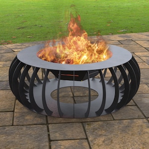 Round Fire Pit, Digital product, files DXF, SVG for CNC, Plasma, Laser, Waterjet. FirePit, Metal Art, Metal Decoration, Garden Fireplace