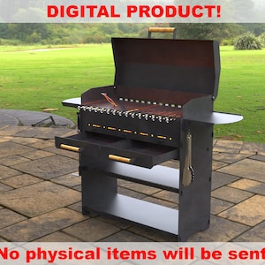 Collapsible grill with an ashtray and a lid, Digital goods, files DXF, SVG for CNC, Plasma, Laser. Bbq, Grill, Barbecue, Collapsible FirePit