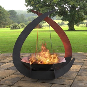 bonfire go outside　OP MANAITA Copper_Outdoor_Pool_Fire_Bowl_