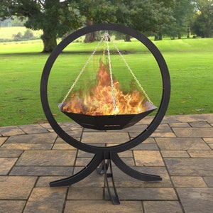 Fire pit flying on chains I, Digital product, files DXF, SVG for CNC, Plasma, Laser, Waterjet. FirePit, Metal Art, Metal, Garden Fireplace