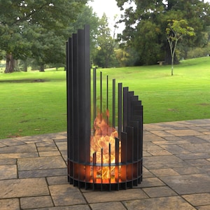 Twisted high Fire Pit d24&#39;&#39;, Digital product, files DXF, SVG for CNC, Plasma, Laser, Waterjet. FirePit, Metal Art, Metal , Garden Fireplace