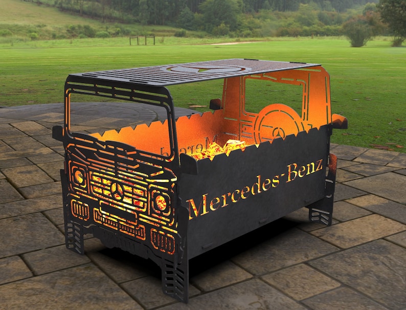 car Mangal Collapsible FirePit Gelandewagen Fire Pit SVG for CNC Bbq Grill Digital product Barbecue files DXF Laser Plasma