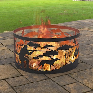 Fire Pit Ring Hunting, Digital product, files DXF SVG for cnc, Plasma, Laser. FirePit Metal Art, Decoration, Duck hunting, Hunt, Shoot